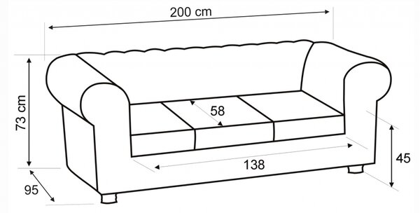 Pohovka Chesterfield Windsor 3M