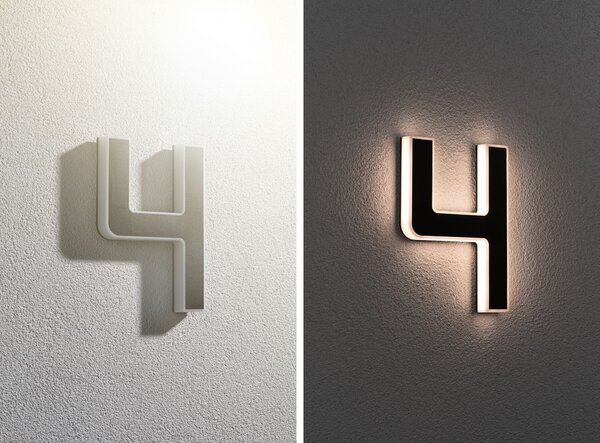 Paulmann 79845 solární domovní číslo 4 s vyměnitelnou baterií LED 0,2W 3000K, výška 23cm, IP44