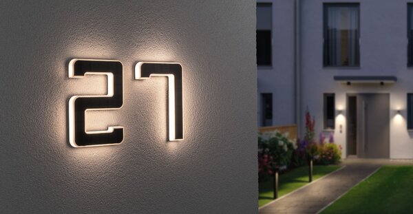 Paulmann 79845 solární domovní číslo 4 s vyměnitelnou baterií LED 0,2W 3000K, výška 23cm, IP44