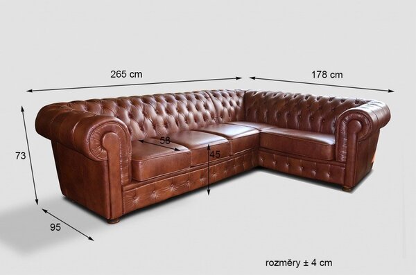 Rohová sedací souprava Chesterfield Windsor II