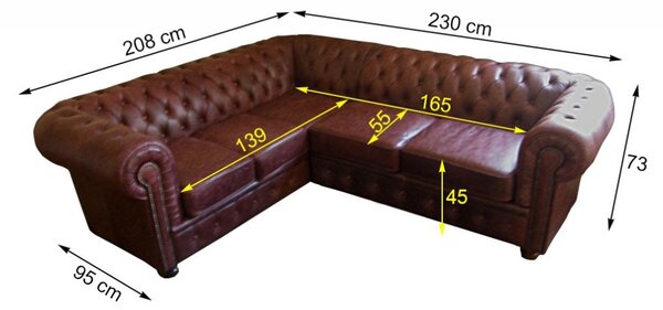 Rohová sedací souprava Chesterfield Windsor III