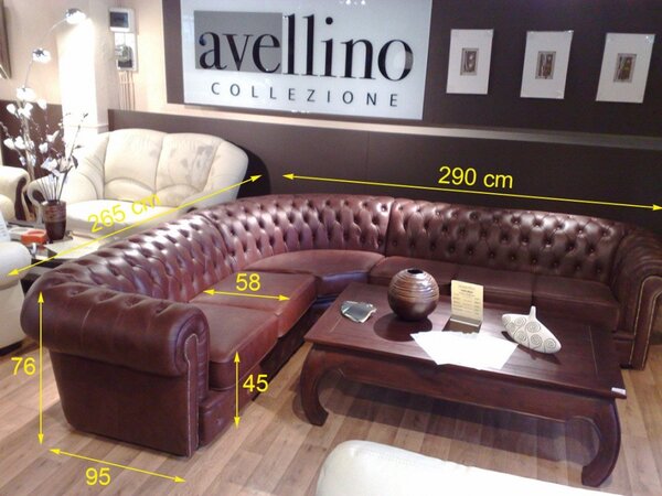 Rohová sedací souprava Chesterfield Windsor I