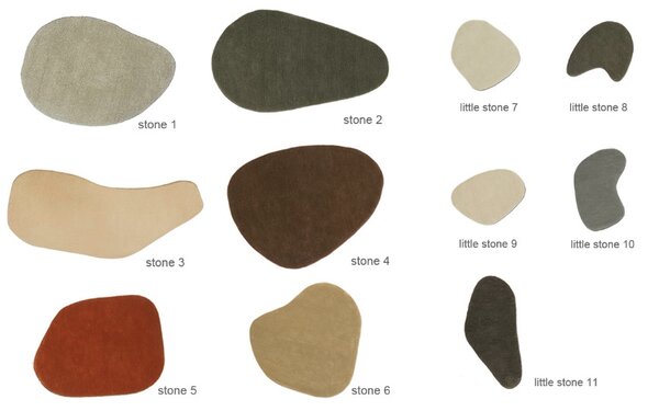 Nanimarquina Vlněný koberec Stones a Little Stones Tvar: Little Stone 7 – 70×80 cm, světle šedá