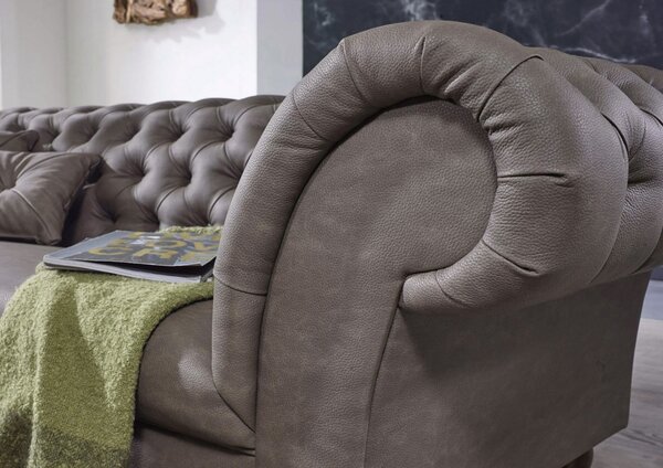 Pohovka 3M brown gray Chesterfield Preston