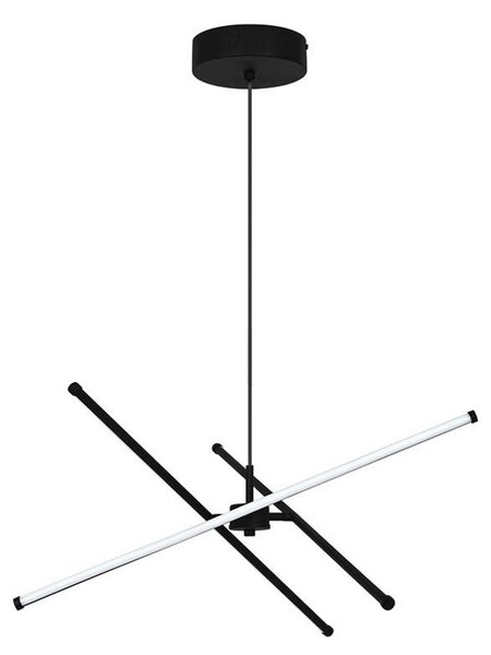 Viokef Závěsné světlo LED Sandy, délka 60 cm, černé, kov, Černá, Obývací pokoj / jídelna, Hliník, Moderní