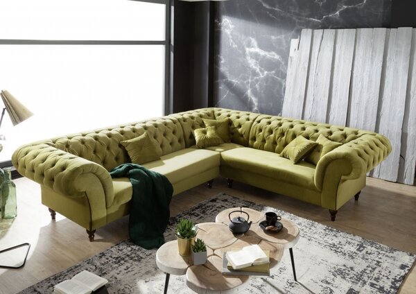 Rohová sedací souprava Chesterfield Preston Green