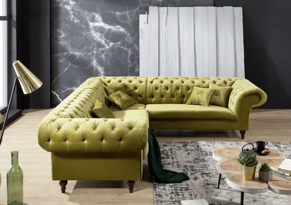 Rohová sedací souprava Chesterfield Preston Green