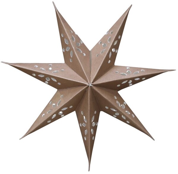 Vintage papírová hvězda vánoční karamelová 13 cm
