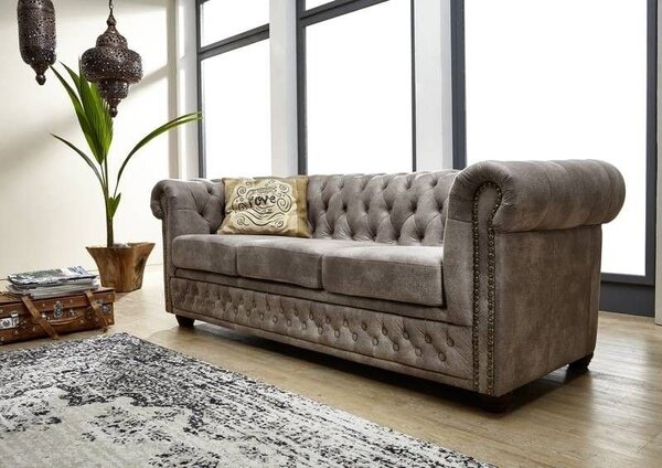 Pohovka 3M Silver Chesterfield Oxford