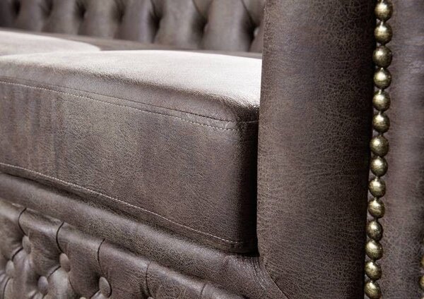 Pohovka 3M dark brown Chesterfield Oxford