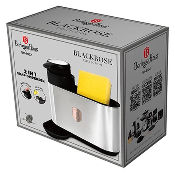 BERLINGERHAUS Dávkovač mycího prostředku 2 v 1 Black Rose Collection BH-8932