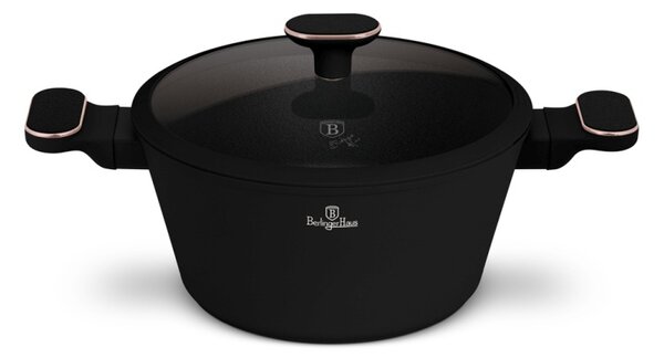 Kastrol s titanovým povrchem a poklicí 24 cm Black Rose Collection