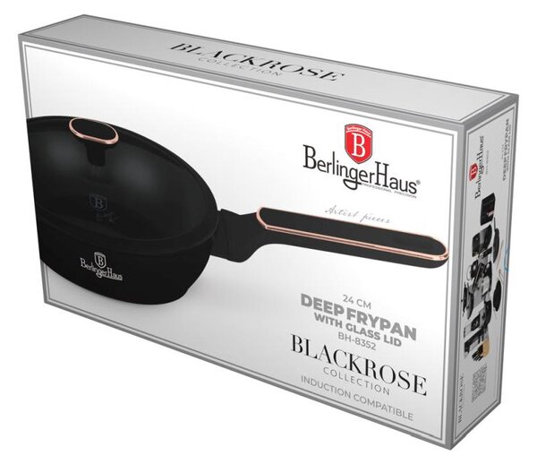 Pánev hluboká s titanovým povrchem a poklicí 24 cm Black Rose Collection