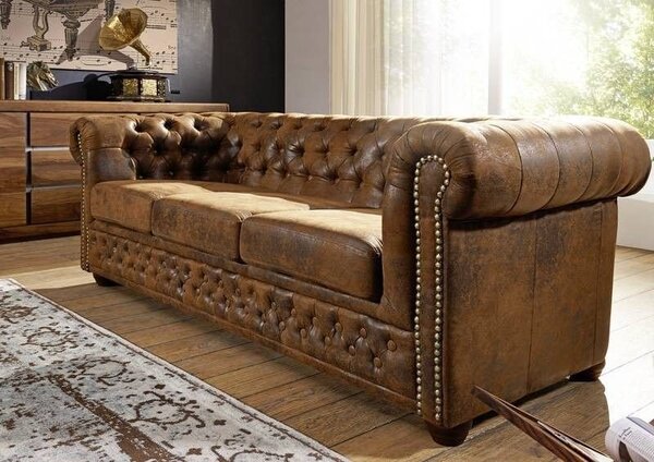Pohovka 3M brown Chesterfield Oxford