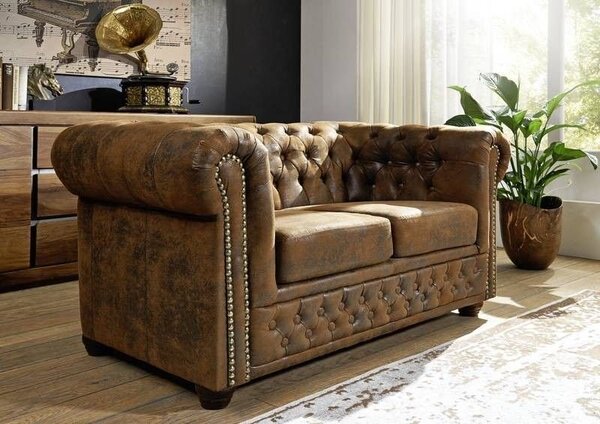 Pohovka 2M brown Chesterfield Oxford