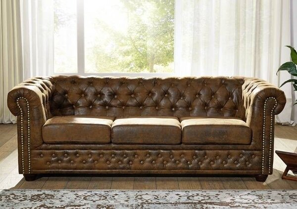 Pohovka 3M brown Chesterfield Oxford