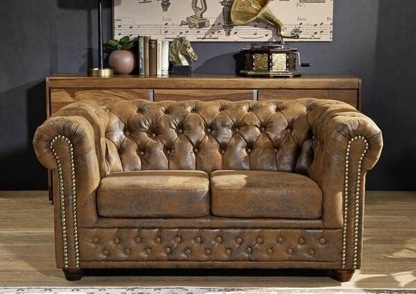 Pohovka 2M brown Chesterfield Oxford