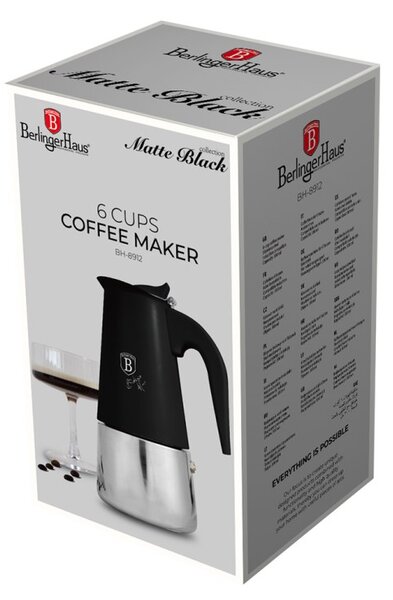 Moka konvička indukce 6 šálků Matte Black Collection