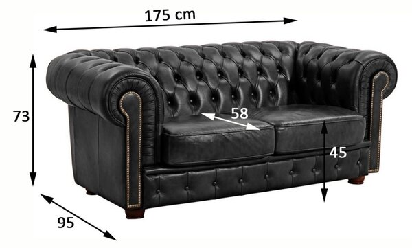 Pohovka Chesterfield Windsor 2M black