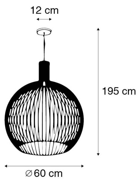 Závěsné designové svítidlo do obývacího pokoje Wirren 60 Nero (LMD)