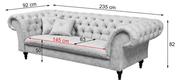 Pohovka Chesterfield Preston 3M Light blue