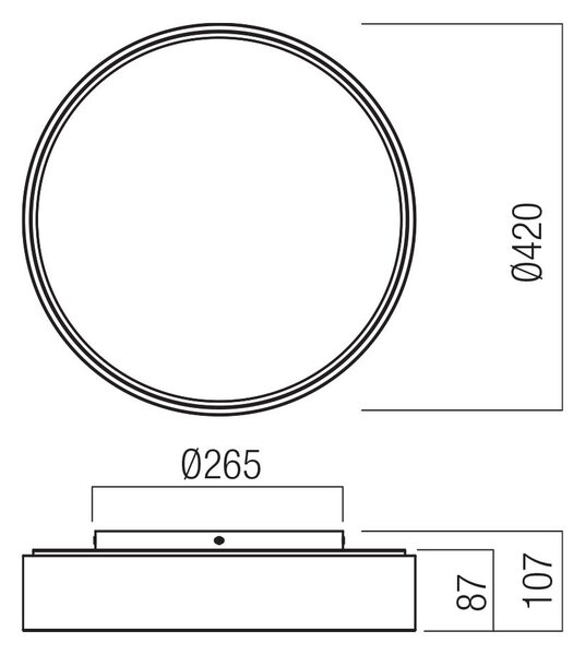 Redo Stropní LED svítidlo HOVER, 40W, ø 42 cm, CCT 2700-4000K, RF Control Barva: Černá