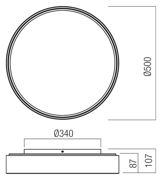 Redo Stropní LED svítidlo HOVER, 55W, ø 50 cm, CCT 2700-4000K, RF Control Barva: Bílá