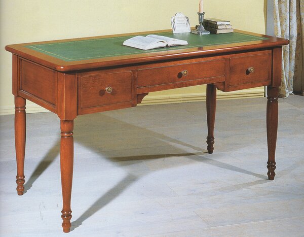 Klasický psací stůl z masivu art.P840 s kůží
