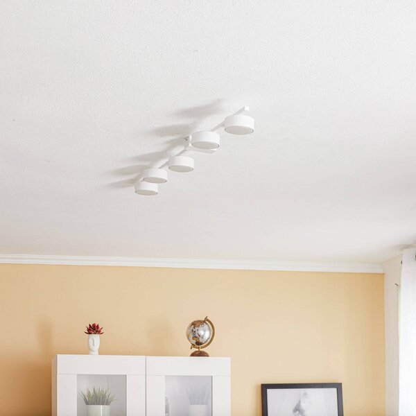 Nowodvorski Lighting Stropní světlo Pills V, bílé, pětilampové, stmívatelný, Bílá / opál, Obývací pokoj / jídelna, Hliník, Moderní