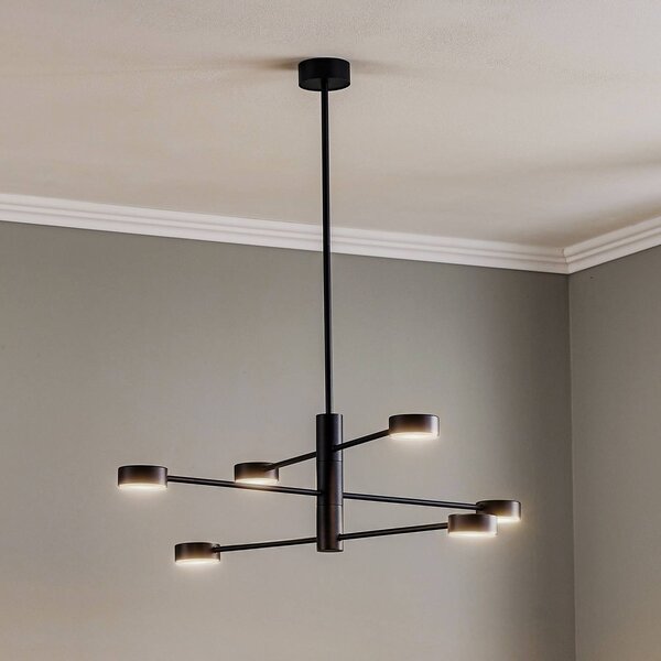 Nowodvorski Lighting Stropní světlo Orbit VI, černé, šestilampové, stmívatelný, Černá, Obývací pokoj / jídelna, kov, Moderní