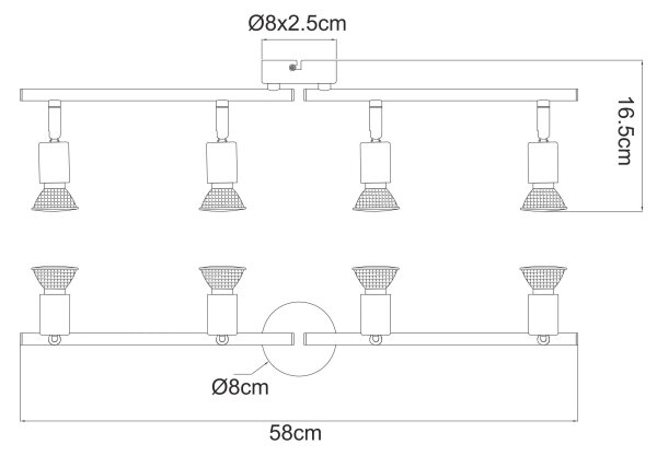 GLOBO 57381-4L - LED Bodové svítidlo OLANA 4xGU10/3W/230V