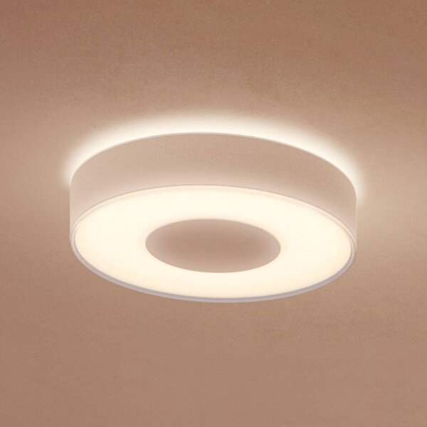 Philips Hue Stropní světlo Xamento LED bílé 38 cm, stmívatelný, Bílá / opál, Koupelna, kov, Moderní