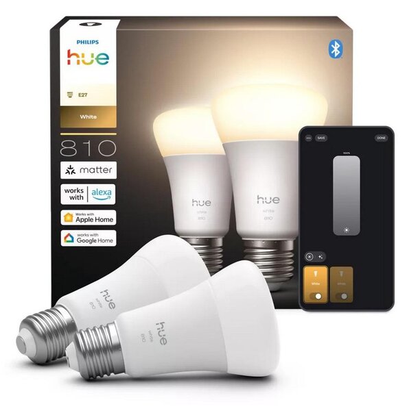 SADA 2x LED Stmívatelná žárovka Philips Hue WHITE E27/7W/230V 2700K