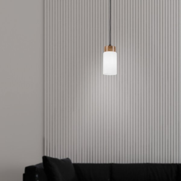 Lustr na lanku MARKUS 1xE27/15W/230V černá/dub