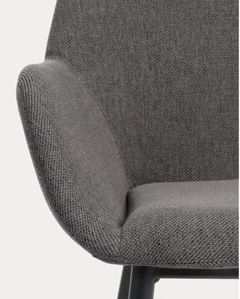 Antracitové čalouněné jídelní křeslo Konna – Kave Home