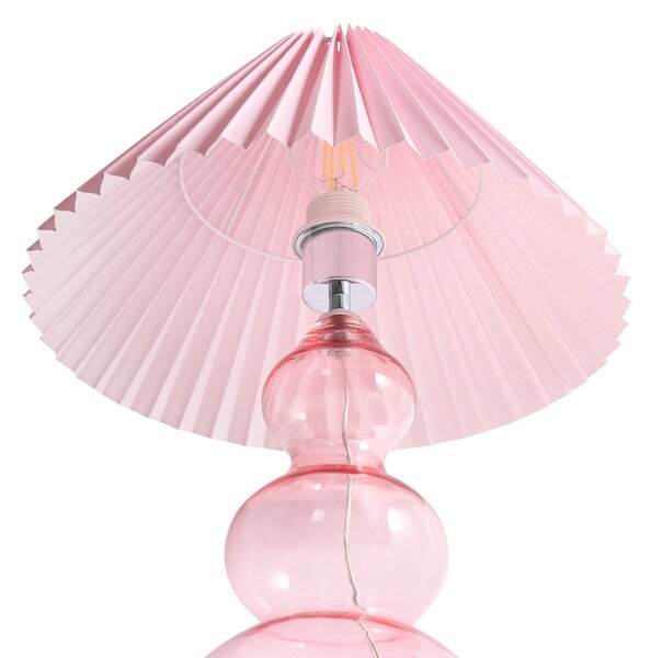 Stolní lampa SENGWA Sklo Růžová