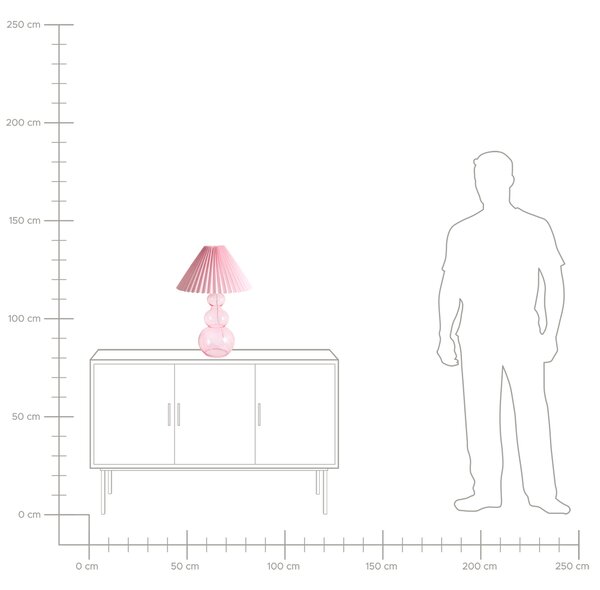 Stolní lampa SENGWA Sklo Růžová