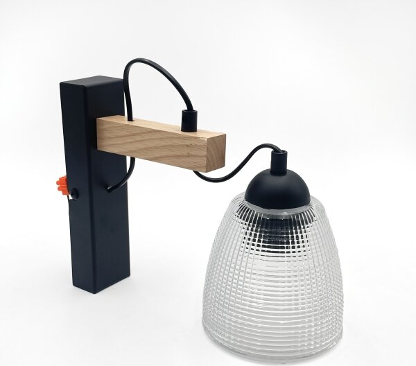 Nástěnná lampa LEANDRA 1xE27/15W/230V dub/černá