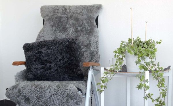 Skinnwille Home Collection Kudrnatá australská kožešina Curly, přírodní šedá, 95x60 cm