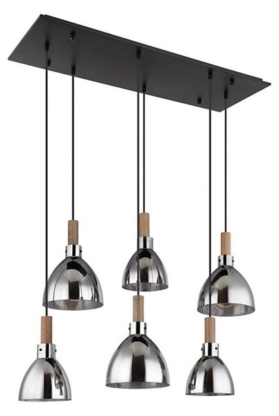 Globo 15550-6H - Lustr na lanku MATTEA 6xE27/6W/230V černá/kouřová