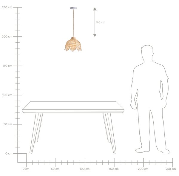 Závěsná lampa MANYAME Ratan Přírodní