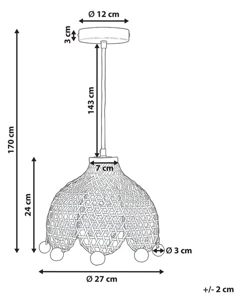 Závěsná lampa MANYAME Ratan Přírodní