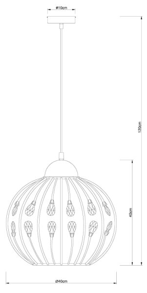 Globo 16029H1 - Lustr na lanku HANAKO 1xE27/60W/230V pr. 40 cm