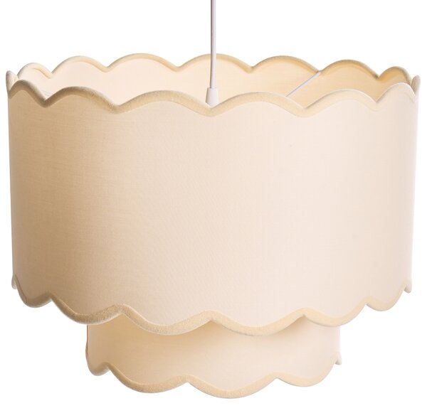 Závěsná lampa MECUMBURA Kov Bílá/Béžová