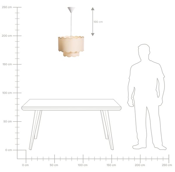 Závěsná lampa MECUMBURA Kov Bílá/Béžová