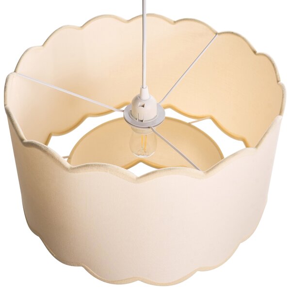 Závěsná lampa MECUMBURA Kov Bílá/Béžová