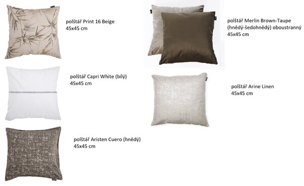 Textil Antilo Povlak na polštář Aristen Cuero, hnědá Rozměr: 45x45 cm