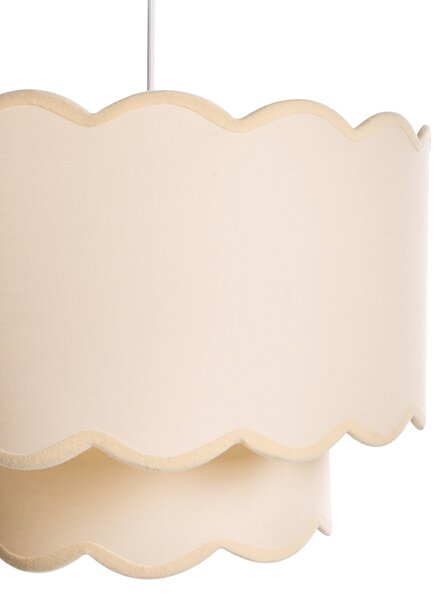 Závěsná lampa MECUMBURA Kov Bílá/Béžová