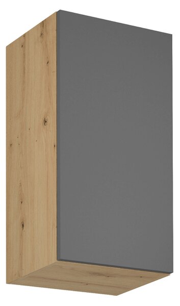 KONDELA Horní skříňka, dub artisan/šedý mat, univerzální, LANGEN G40