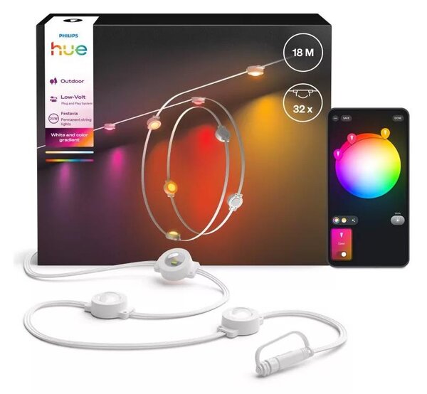 Philips - LED RGBW Stmívatelný venkovní řetěz Hue FESTAVIA 32xLED 18m IP65